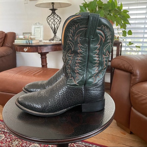 Tony Lama Shoes Tony Lama Western Roper Boots Dark Green And Black